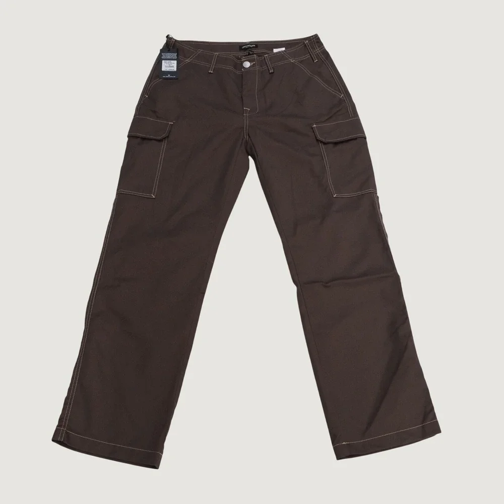 True Religion Cargo Pants Men Brown Contrast Stitch Streetwear 32 HS OUTLINE NWT
